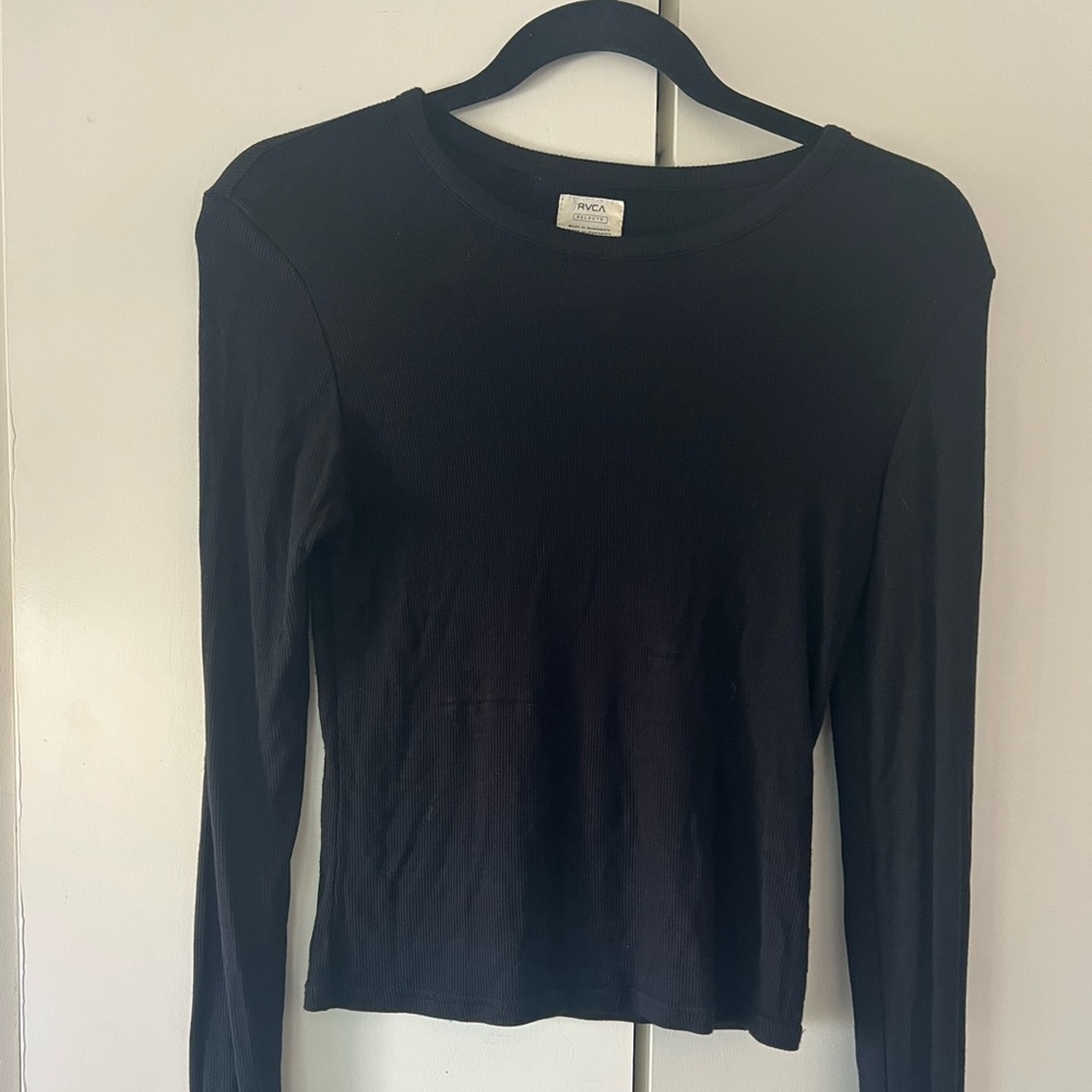 RVCA long sleeve ribbed black small